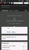Скриншот Opera Mini 7.0.2 на Galaxy Tab, Android 2.3 :: html5test.com - 63 балла
